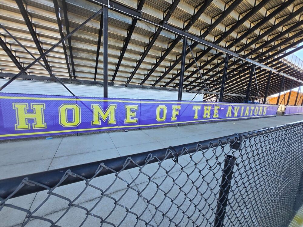 Home of the Aviators banner at Butler High School