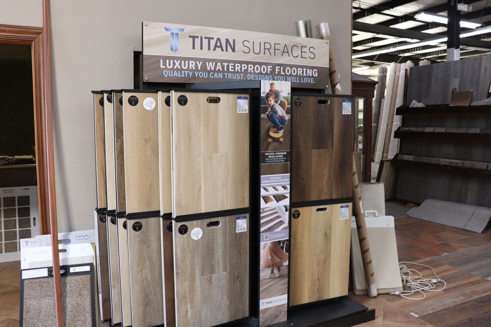 Waterproof flooring display